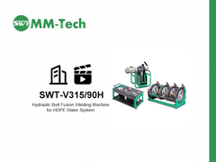 Μηχανή συγκόλλησης σύντηξης πλαστικών σωλήνων PE 350 mm για επίδειξη λειτουργίας συστήματος ύδρευσης