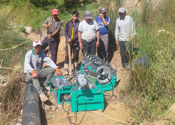 Hdpe 90mm - 250mm μηχανή συγκόλλησης τήξης άκρης σωλήνων 4.25kw