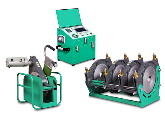 Αυτόματη Hdpe SDR17 μηχανή συγκόλλησης τήξης σωλήνων 200mm 450mm
