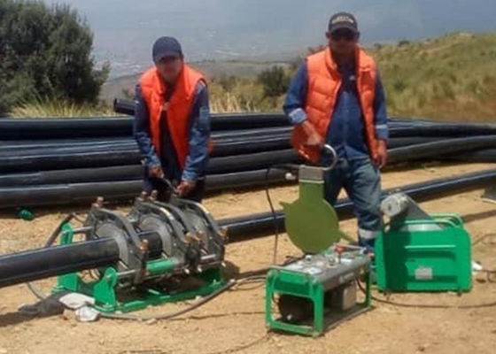 Αυτόματη HDPE PE PPR μηχανή συγκόλλησης τήξης άκρης σωλήνων για 90mm - 250mm