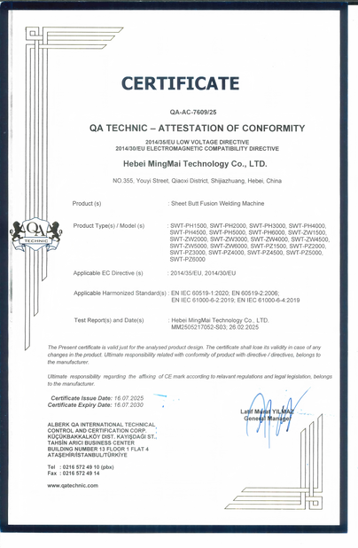 Κίνα Hebei Mingmai Technology Co.,Ltd Πιστοποιήσεις