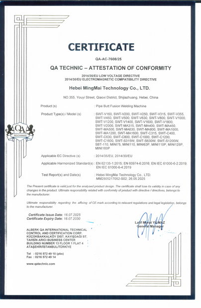 Κίνα Hebei Boda Plastic Technology Co., Ltd. Πιστοποιήσεις